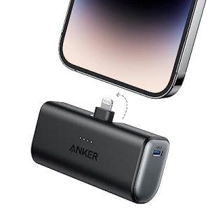 Anker Portable Charger with Built-in Lightning Connector, MFi Certified, Battery Pack 5,000mAh 12W, Compatible with iPhone 14/14 Pro / 14 Plus / 14 Pro Max, iPhone 13 and 12 Series (Black)