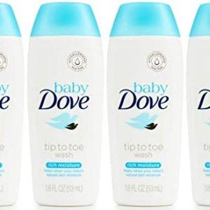 Baby Dove Tip to Toe Wash, Rich Moisture, Travel Size, 1.8 Ounce (Pack of 4)