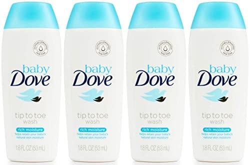 Baby Dove Tip to Toe Wash, Rich Moisture, Travel Size, 1.8 Ounce (Pack of 4)