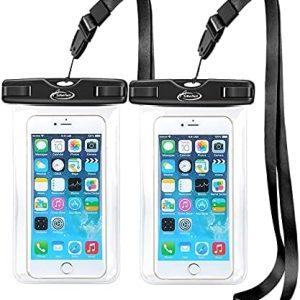 AiRunTech Waterproof Case, Waterproof Cell Phone Dry Bag Compatible for iPhone 14/13/12/12 Pro Max/11/11 Pro/SE/Xs Max/XR/8P/7 Galaxy up to 7.0″, Phone Pouch for Beach Kayaking Travel (2 Pack)