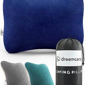 Camping Pillow, Memory Foam Travel Pillow, Camping Accessories – Small Pillow Camping Essentials Camping Pillows for Sleeping, Backpacking Pillow, Travel Pillows for Sleeping Airplane (Medium, Blue)