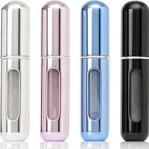 4PCS Refillable Perfume Atomizer Bottle, Travel Perfume Mini Spray Bottles, Cologne Dispenser Perfume Bottles, Portable Empty Perfume Spray Bottle, Perfume Container with Bag